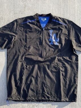 New Era Black and Royal Blue Baseball Half-Zip Pullover
